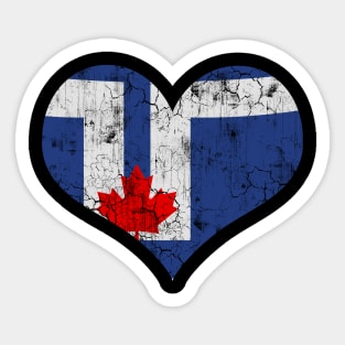 Toronto Flag Heart Canada Canadian Vintage Fade Sticker